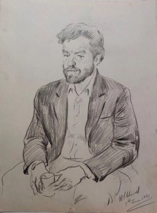 &laquo;Портрет М. Уоррел&raquo;, Пентешин Иван Мильевич, художник, купить картину, купить, работы, графика, галерея ОПХ, аукцион