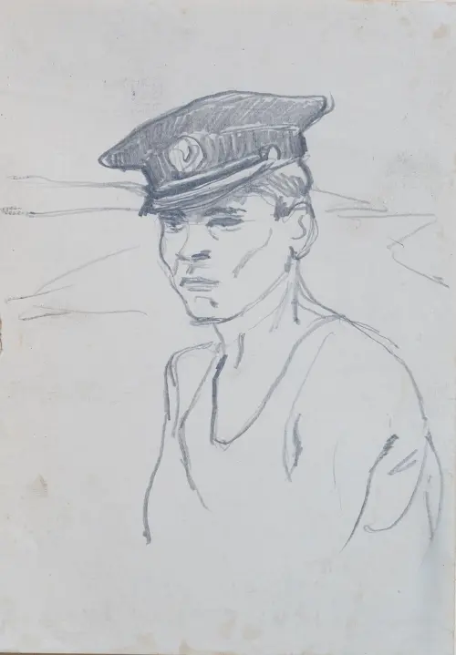 &laquo;Портрет мужчины&raquo;, 1959 г., Васильев Анатолий Ильич, художник, купить картину.