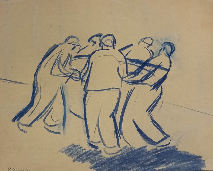 «Набросок. Такелажники», Прошкин В.В., художник, картина, живопись, купить картину