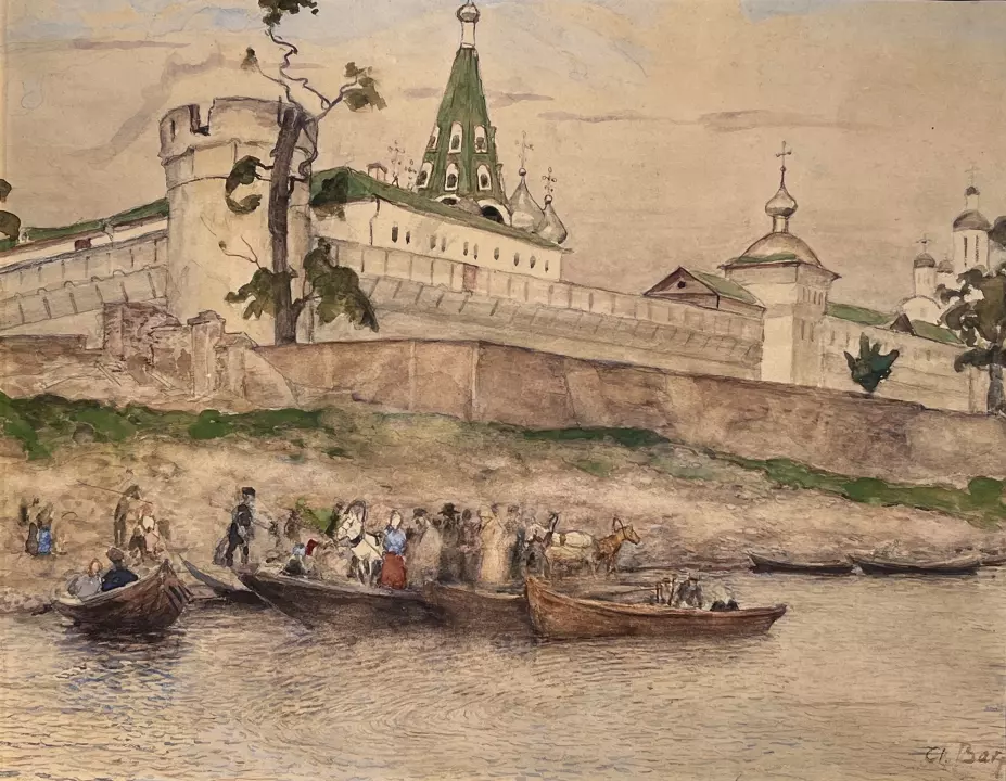 «Переправа. Макарьев на Волге», Вахрамеев Александр Иванович, художник, купить картину