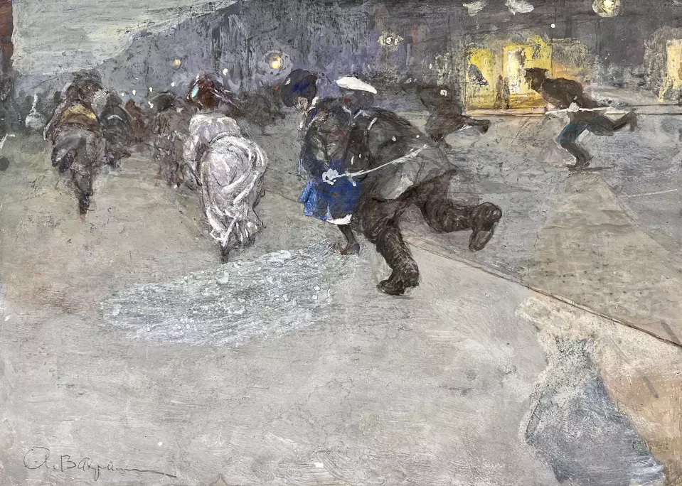 «Облава на проституток на Невском», Вахрамеев Александр Иванович, художник, купить картину