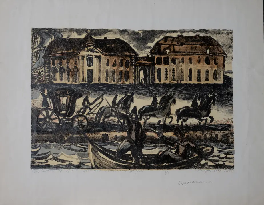 &laquo;Сюжет из 18 века&raquo;, 1989 г., Сперанская Елена Сергеевна, художник, купить картину.