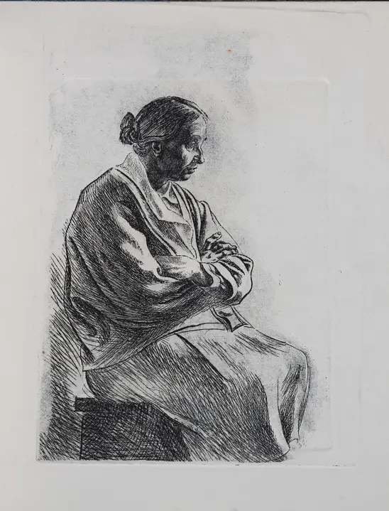 «Портрет женщина/Мост», Н.Х., художник, купить картину.