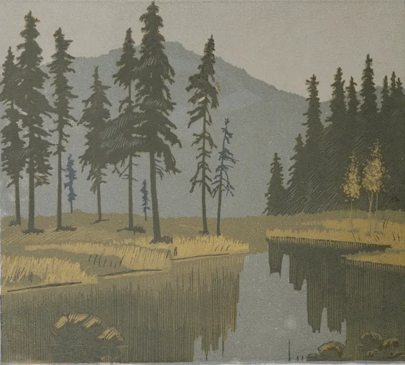 «Серый день. Туман», 1984 г., Бендингер Владимир Адольфович художник, купить картину.