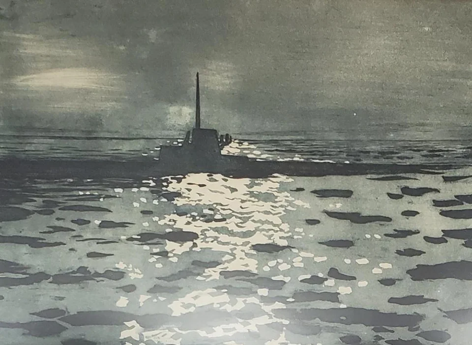 «Подводная лодка», Н.Х., художник, купить картину, купить, работы, аукцион, графика, галерея ОПХ, Bidspirit, бидспирит, магазин