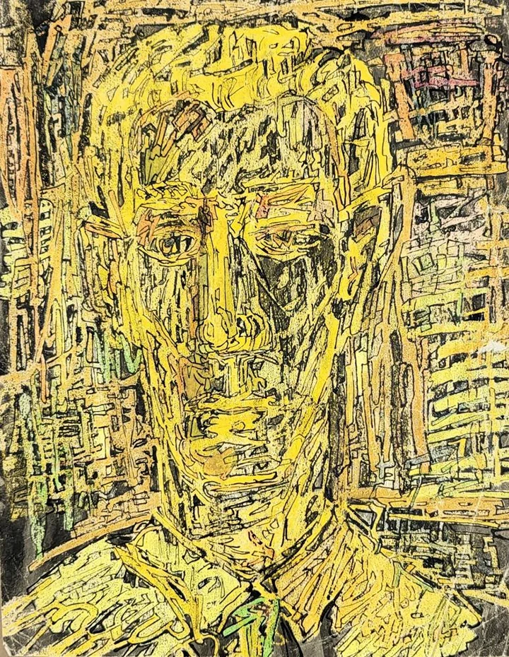 «Портрет мужчины», Н.Х., художник, купить картину, купить, работы, аукцион, графика, галерея ОПХ, Bidspirit, бидспирит, магазин