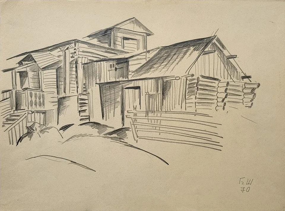 «Старый дом. Беломорье», Шаманов Б.И., художник, купить картину 