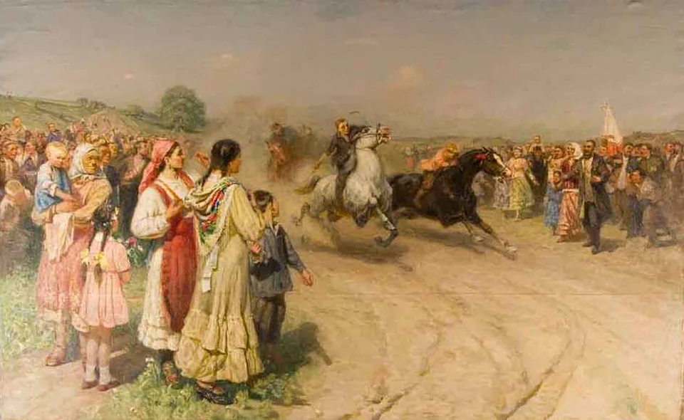«Татарский праздник урожая - Сабантуй», Аминов Файзулла Файзрахманович, художник, купить картину