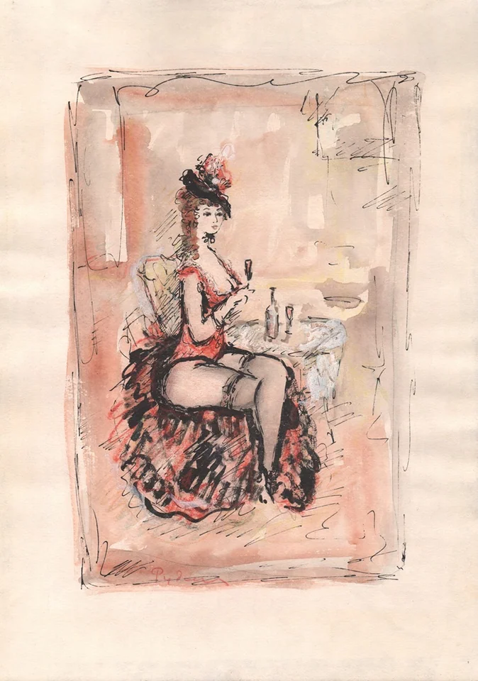 lot 203. «Кокотка в красном»