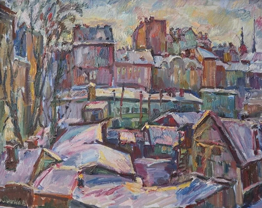 «Дома и крыши», Егошина Вера Алексеевна, художник, купить картину