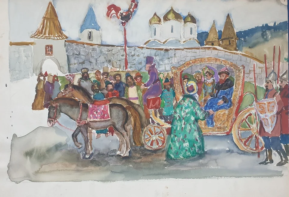 lot 159. «Эскиз к сказке «Золотой петушок»»