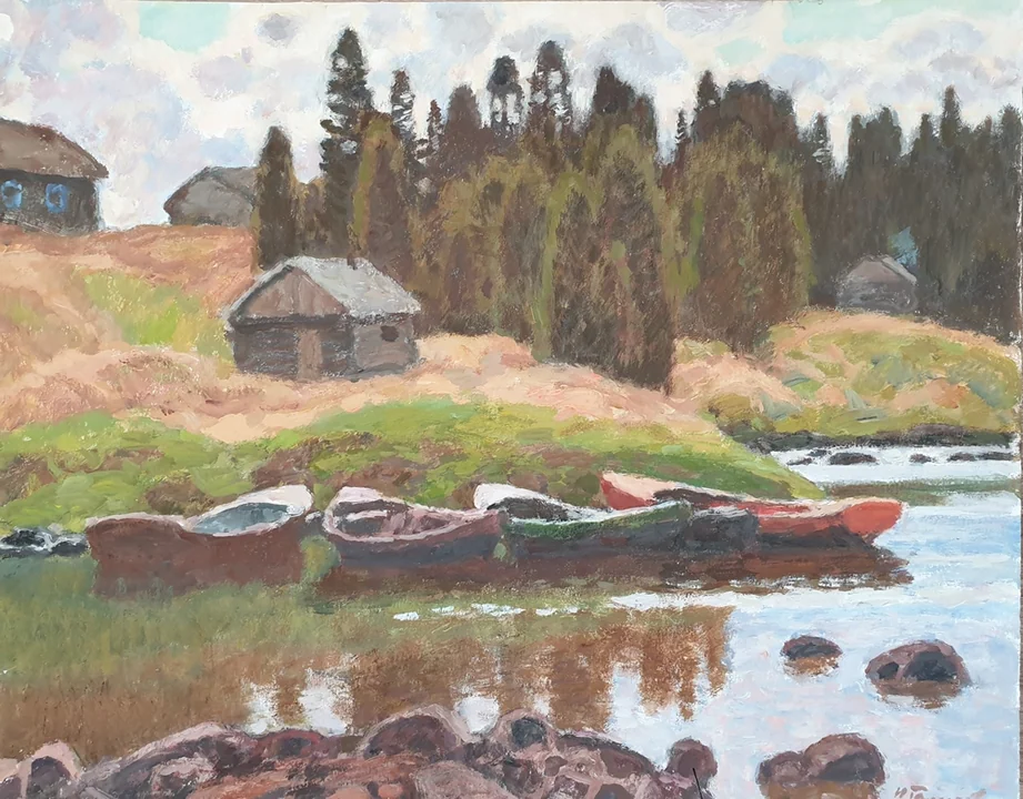 Карелия, бани у реки.