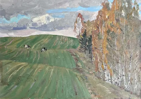&laquo;Осень в поле&raquo;, художник, купить картину, купить, работы, живопись, галерея ОПХ, аукцион, бидспирит, bidspirit