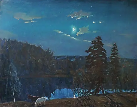 &laquo;Лунная ночь&raquo;, Яркин Владимир Петрович, художник, купить картину, живопись, галерея ОПХ, аукцион