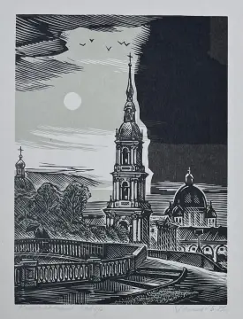 &laquo;Никольский собор&raquo;, Ракицкий Борис Романович, художник, купить картину, купить, работы, графика, галерея ОПХ, аукцион