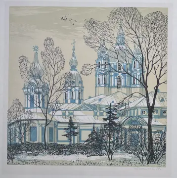 &laquo;Князь-Владимирский собор&raquo;, Ракицкий Борис Романович, художник, купить картину, купить, работы, графика, галерея ОПХ, аукцион